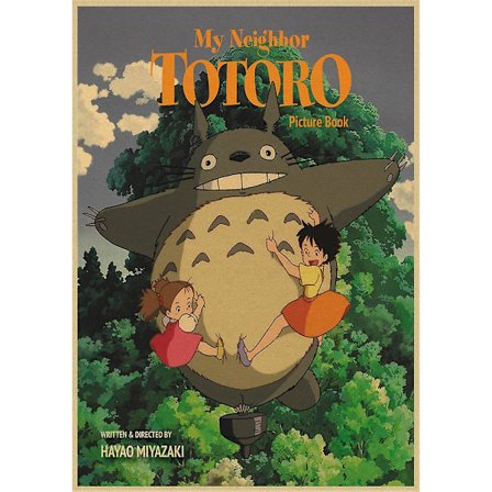 Vintage Retro Papir Anime-plakat Tonari No Totoro Miyazaki Veggdekor Vintage Hjemmedekor Barneromdekorasjon
