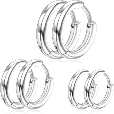 316L Medicinsk Rustfrit Stål Små Øreringe 8mm 10mm 12mm Hypoallergeniske Tynde Øreringe til Piger