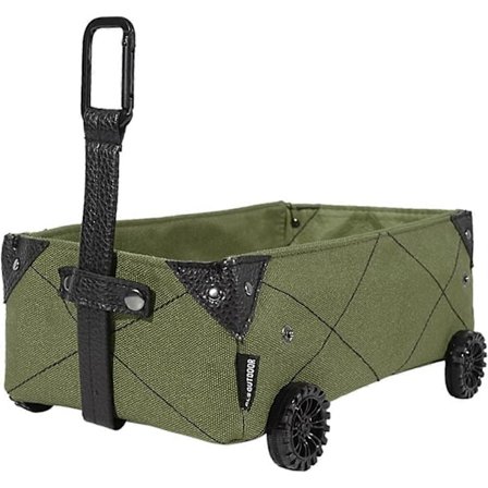 Hopfällbar Campingvagn Liten Ihopfällbar Vattentät Förvaringslåda Strand Trädgård Vagn Transportkärra Canvas Pappersbox typ-militärgrön