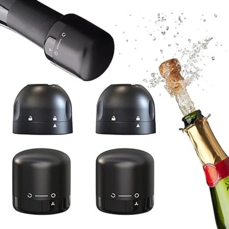 (4-pack) Champagne- och vinproppar, SunDiao Champagne och vin