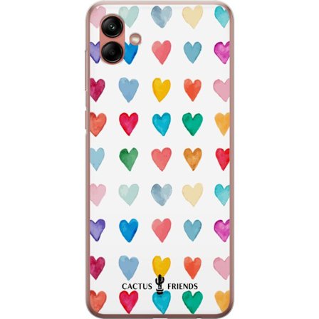 Kompatibelt Mobildeksel til Samsung Samsung Galaxy A04 Cactus and Friends - Watercolor Love Grid