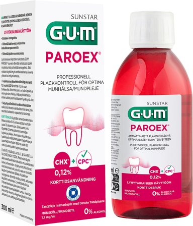 GUM Mundskyl Paroex 0,12% Klorhexidin 300 ml, Medicin & Pleje, Sårpleje, Klorhexidin
