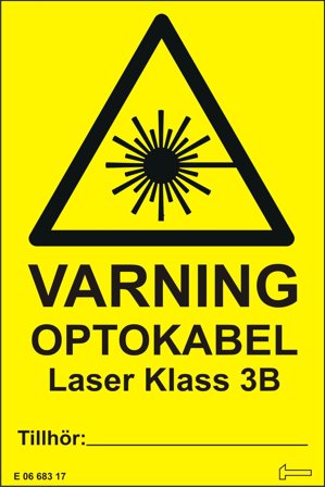 Hammarprodukter HVO075 Dekal varning för optokabel, Skyltar