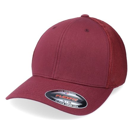 Flexfit - Rød flexfit Caps - Mesh Maroon Trucker Flexfit @ Hatstore