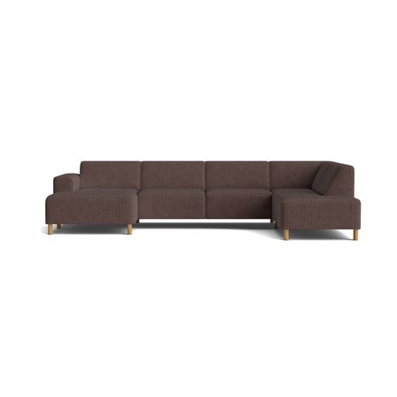 Seam U-sofa, venstrevendt - Lincoln Brun - 344x206x78 - Sofa, u-sofa