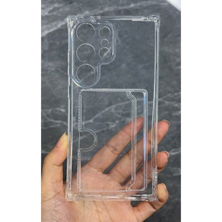 Samsung Galaxy S22 Ultra Transparent Skal med Sid-Korthållare - Hållbart och Lätt