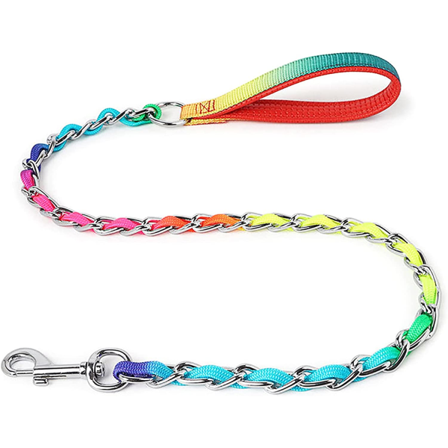 Raskas ketju koiranpään köydelle - OYANTEN Anti-Bite Metal Traction Rope sopii keskikokoisille koirille, mukava puremisen estävä koiran vetoköysi 