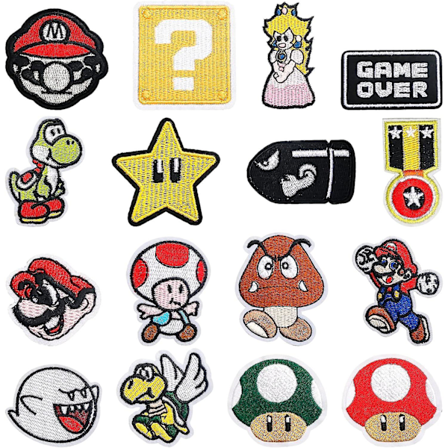 16 stk. Stryke-på-lapper, Stryke-på-lapper for barn, Kneforsterkning, Sy-på-lapper, Stryke-på-lapper for klær, Jeans, T-skjorte, DIY Gutt