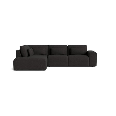 Messina Ecksofa, links in Mito Anthrazit, modernes Design, unifarbenes Muster, bequeme Sitzfläche, elegante Formgebung, 80cm Gesamthöhe