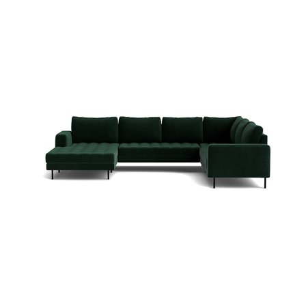 Rouge U-sofa, venstrevendt - Letto Mørkegrøn - 344x254x89 - Sofa, u-sofa