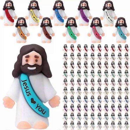 25/100 st Mini Jesusfigurer Jesus Älskar Dig Jesusleksaker Liten Jes[D]