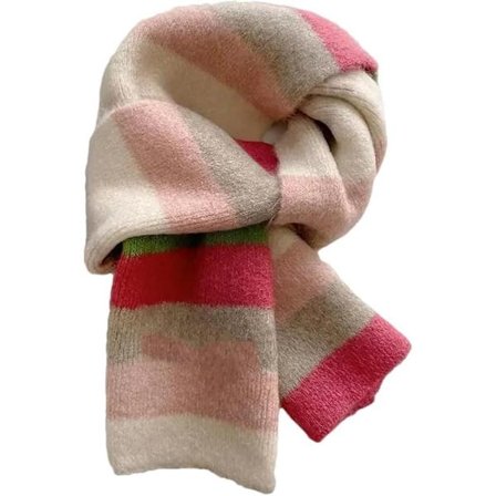 ING 1 randig scarf - färgblock randig scarf - benvit