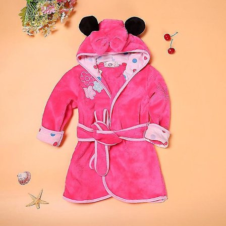 Lasten poikien ja tyttöjen huppullinen fleece-kylpytakki pyjama, koko: 120
