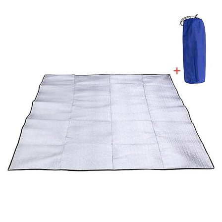 Vattentät campingmatta för utomhusbruk, bärbar picknickfilt, strandmatta, sovmöjlighet, aluminiumfolie EVA-skummatta, tältmadrass (240 cm x 240 cm)