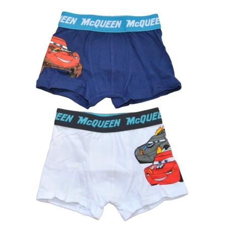2-pack Boxerkalsonger Disney Cars Blå/vita White 6/8 År 122-134 Cm