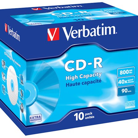 CD-R, 40x, 800 MB/90 min, 10-pack, jewel case