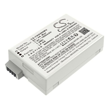 Batteri til kamera til Canon EF-S, EOS 550D, EOS 600D osv.