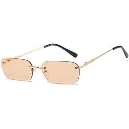 Glamorøse 90-talls ovale solbriller i gull og beige for damer