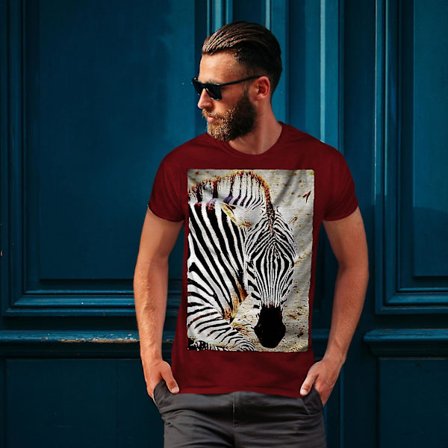 Zebra Safari Söta män Röd-skjorta