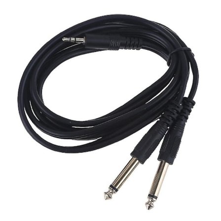 Dobbelt 6,35 mm han 1/4" mono jack til stereo 1/8" 3,5 mm jack kabelledning