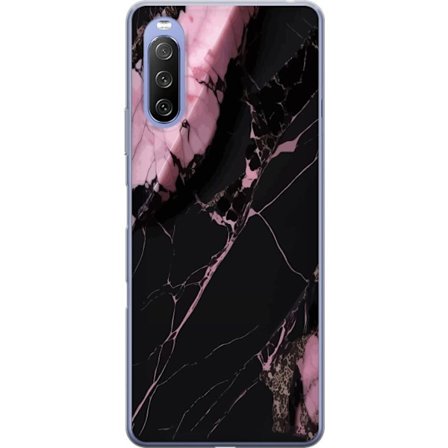 Kompatibelt Mobilskal till Sony Xperia 10 III Svart rosa marmor