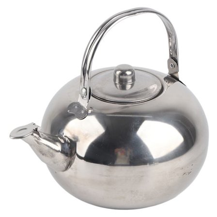 Utomhus 304 Rostfritt Stål Tekanna Bärbar Vatten Tekanna med Lövfilter HandtagSilver 18cm/7.1in