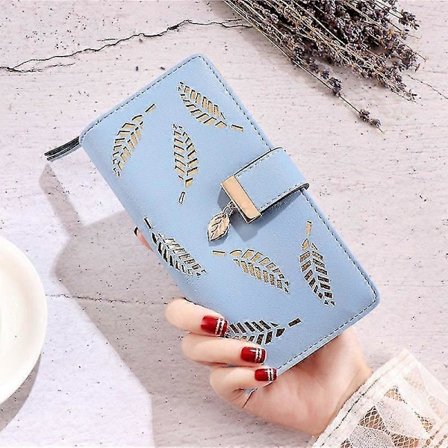 Dam Koppling Läder Långt Korthållare Plånbok