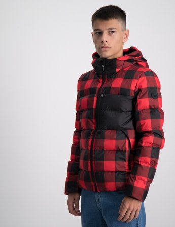 Woolrich PRINTED SIERRA JACKET Czerwony Kurtki Chłopiec - Kids Brand Store