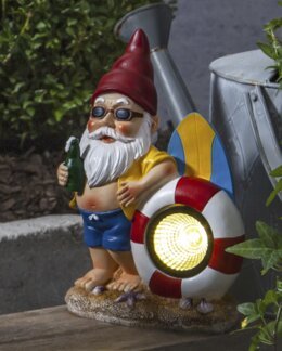 Solcelledekorasjon Nissen på stranden Multi