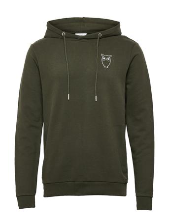 Elm Hood Small Print Owl Sweat - Go Green Knowledge Cotton Apparel