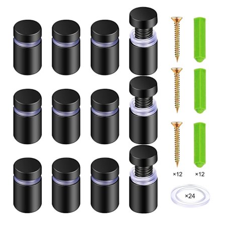 24 stk. Afstandsbolte, Vægskilt Afstandsmontering Hardware Reklame Glas Afstandsøm Til Han