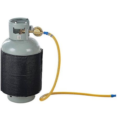 Isolerad Gasolflaskvärmare i Bandstil, Passar 40 lbs Gasoltankar 120W Propanevärmare, Fast Termostat Max Temp 90