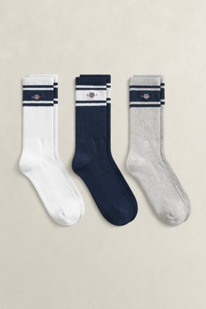 GANT Herren Sportsocken im 3er-Pack (43-45) Marineblau