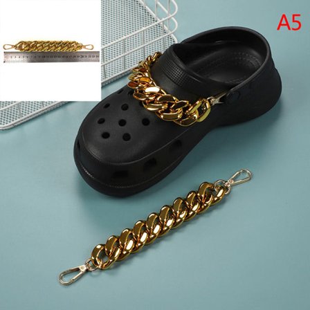 IC Pearl Shoe Chain Sko Berlocker Accessoarer DIY Sko Dekor För Kvinnor 5(tjock Guld)