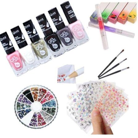 Neglesæt - Dekorationssæt - Neglelak, Rhinestone, Negleklistermærker