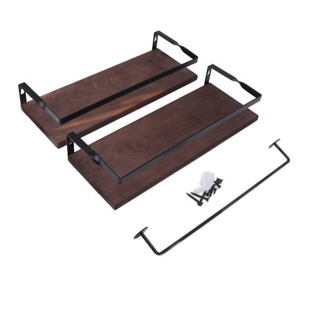 2 st flytande hyllor väggmonterade förvaringsställ enkel stil flytande förvaringshyllor mörkbrun