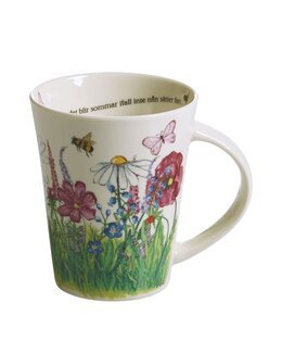 Krus med håndtegnet motiv Sommer 1-pk, 30 cl Hvit