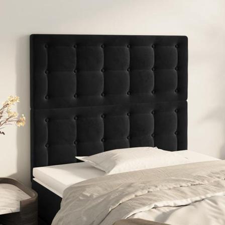 Vidaxl Huvudgavlar 2 St Svart 90x5x78/88 Cm Sammet Svart