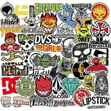Skateboard Stickers 100 stk./pakke Seje Vandtætte Stickers til Laptop Vandflaske Kuffert Telefon, Skateboarding Stickers Dekal til Teenagere Drenge 