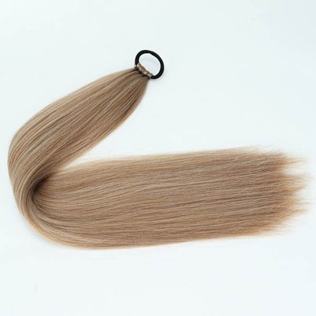 Syntetisk 24 tum lång rak elastisk gummihårring hästsvans Värmebeständig svart brun rak hästsvans hårförlängning