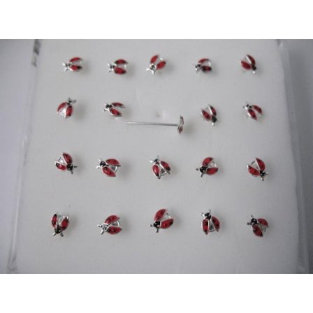 1 st.nyckelpiga formad näspiercing i i silver (rak)