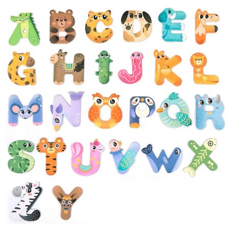 26 Bogstaver Dyr Tavle Klistermærker Interessant Uddannelsesmæssig Tavle Klistermærker Til Soveværelse (Dyr)