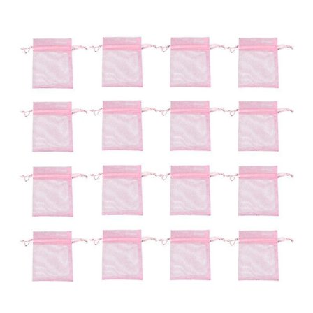 100pcs Organza Drawstring Gift Bags Transparent Drawstring Pouch For Candy Chocolate Jewelry Storage Home Wedding Gift Bags 7x9cm (pink)