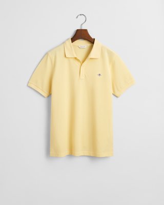 GANT - Piquéskjorte med logo til ungdom dusty light yellow