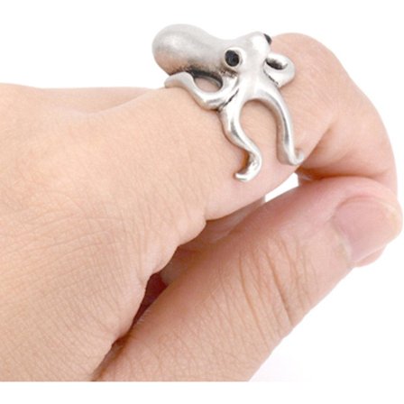 Vintage Crystal Eye Octopus Ringe til Kvinder Hip Hop Justerbar Dyr
