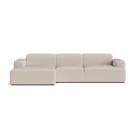 Madrid XL chaiselong sofa, venstrevendt, Lisboa Beige, flydersofa, bred chaiselong, dybt sæde - 317x101x75cm - Sofa, chaiselong