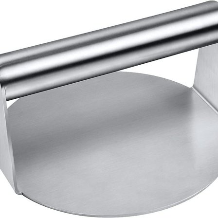 Rostfri hamburgare press, rund smash hamburgare