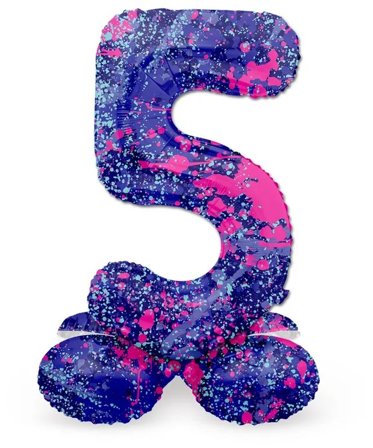 Sifferballon Stående Paint Splash 72 cm "0-9" Ciffer 5