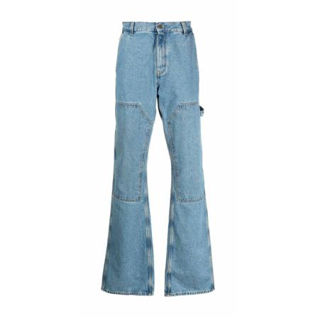 Off White Wide Jeans , Blauw , Heren , Maat: W33