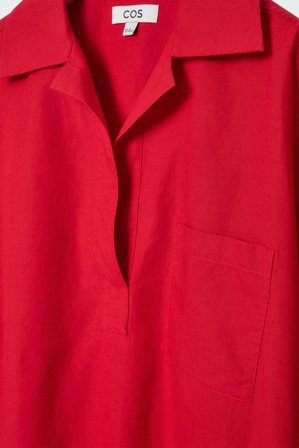 COS Women's Camisa Resort De Manga Corta in Rojo